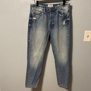 Frame Denim Aldine Le Pegged Jeans 28 Cropped Button Fly Straight Leg